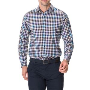 RODD AND GUNN
Pentland Hills Regular Fit Check Button-up Shirt In Botanical